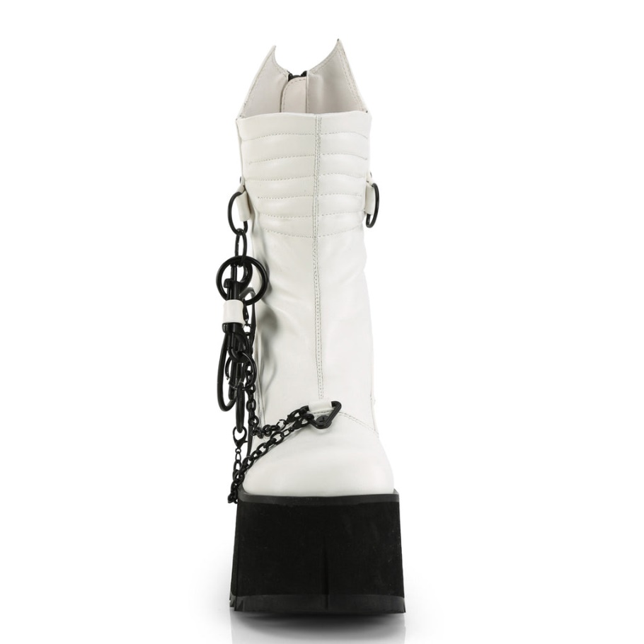 Botas Demon De Cuero Vegano Blanco Kera-130