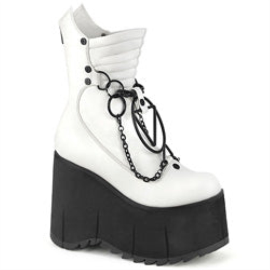 Botas Demon De Cuero Vegano Blanco Kera-130