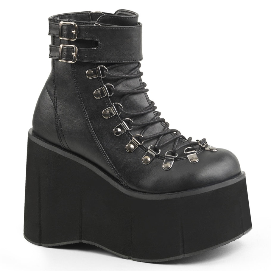 Kera-21 Black Vegan Leather Demonia Botas