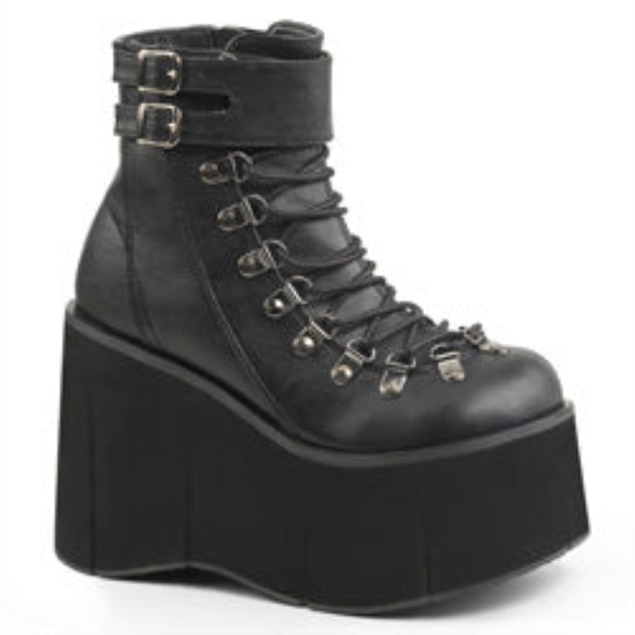 Kera-21 Black Vegan Leather Demonia Botas