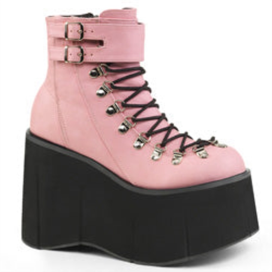 Kera-21 Demonia Botas Baby Pink Vegan Leather