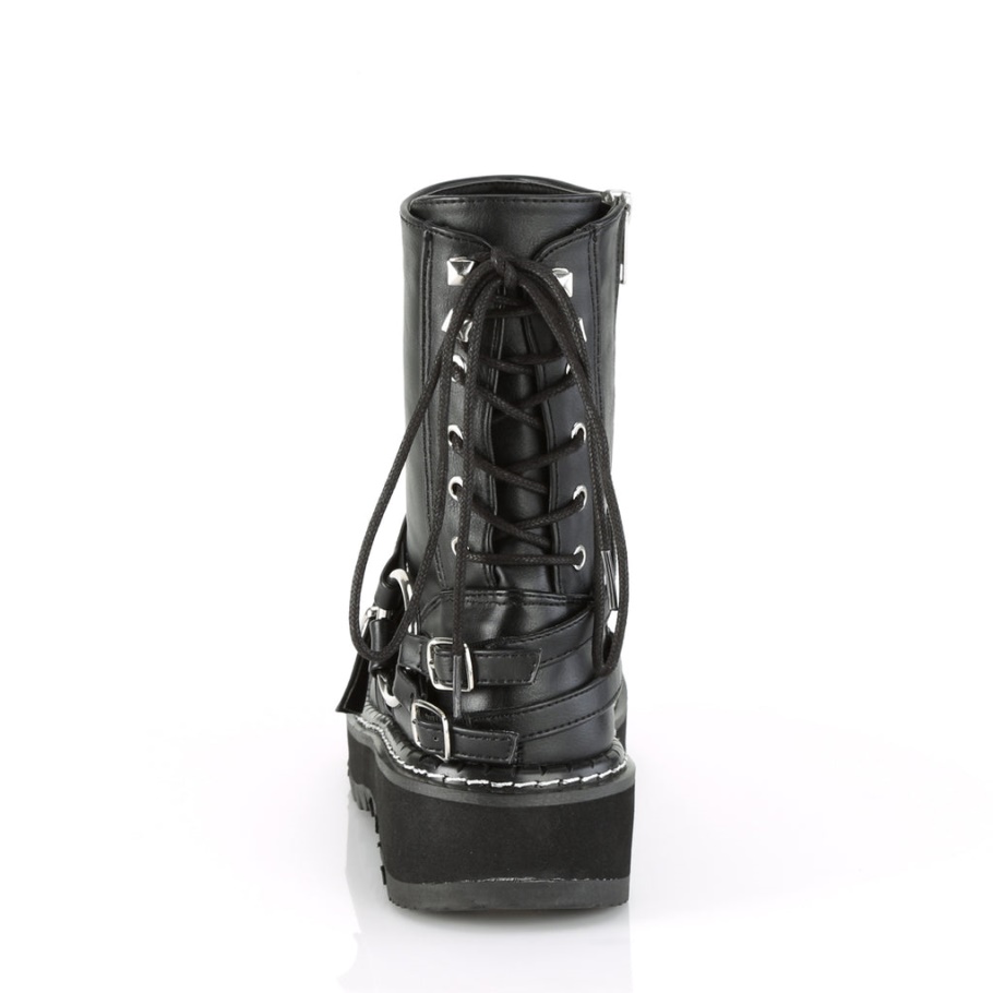 Lilith-210 Botas Demonia Cuero Vegano Negro