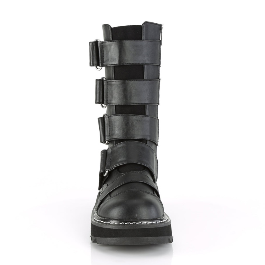 Lilith-211 Demonia Botas Cuero Vegano Negro