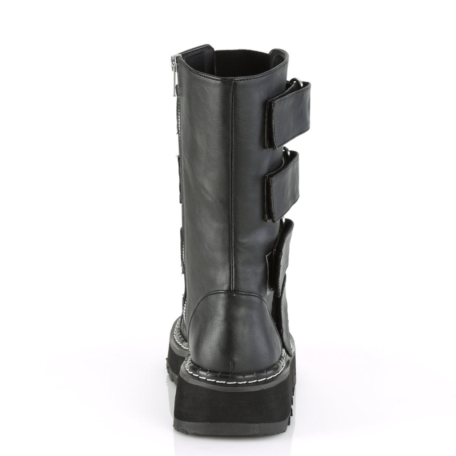 Lilith-211 Demonia Botas Cuero Vegano Negro