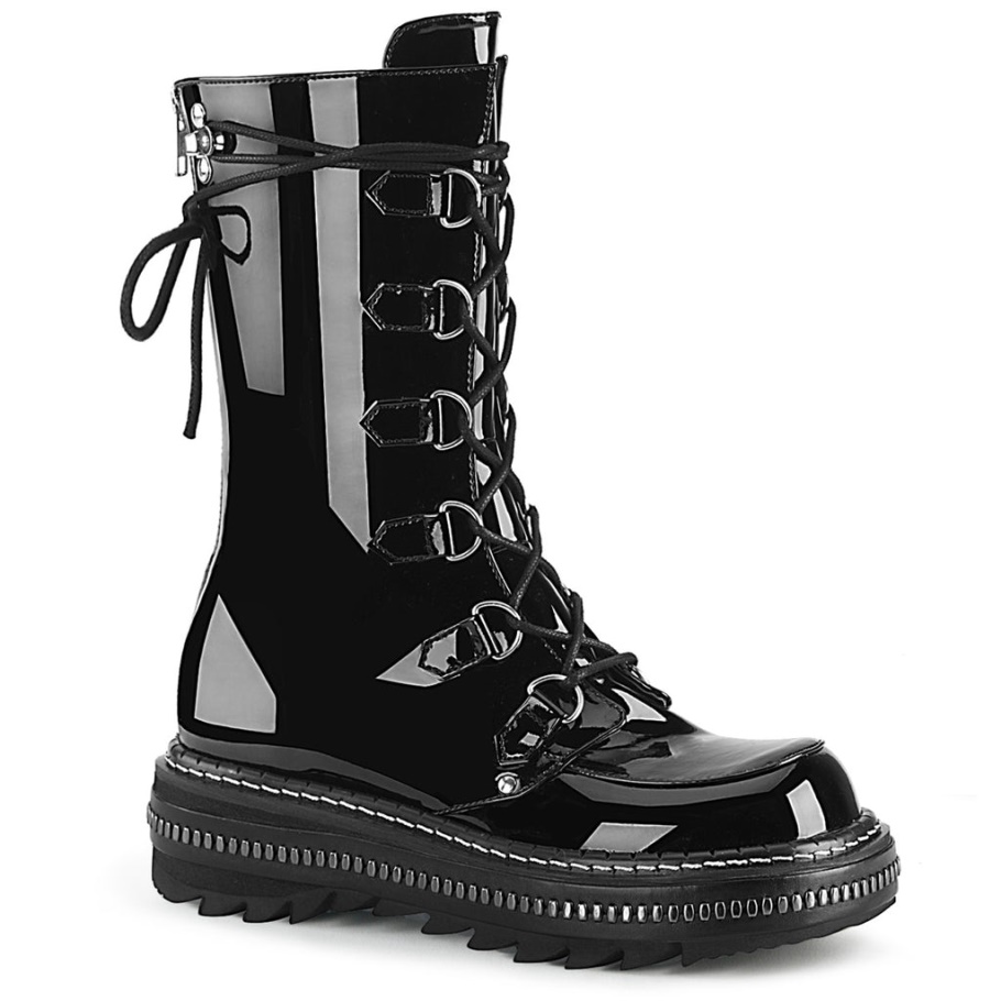 Lilith-270 Botas Demonia Charol Negro