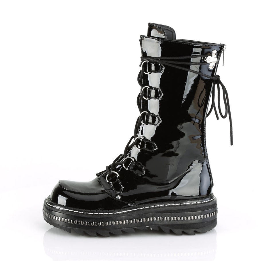 Lilith-270 Botas Demonia Charol Negro