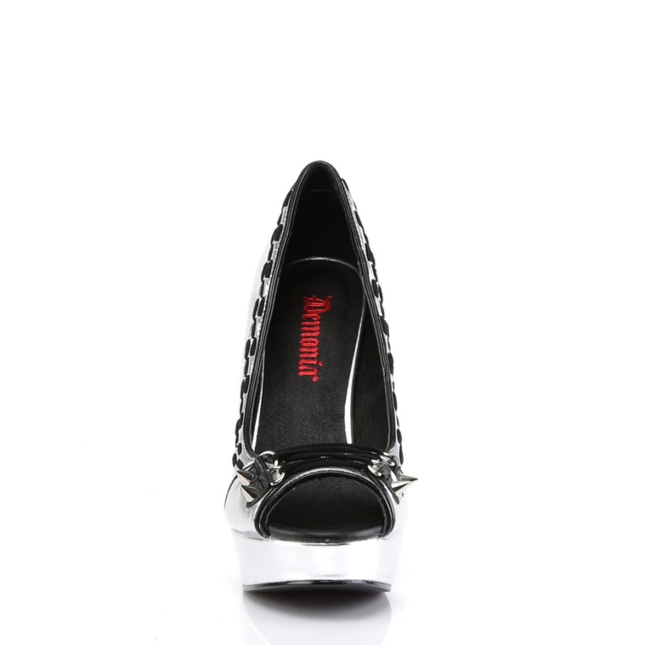 Pixie-18 Demonia España Cuero Vegano Plata