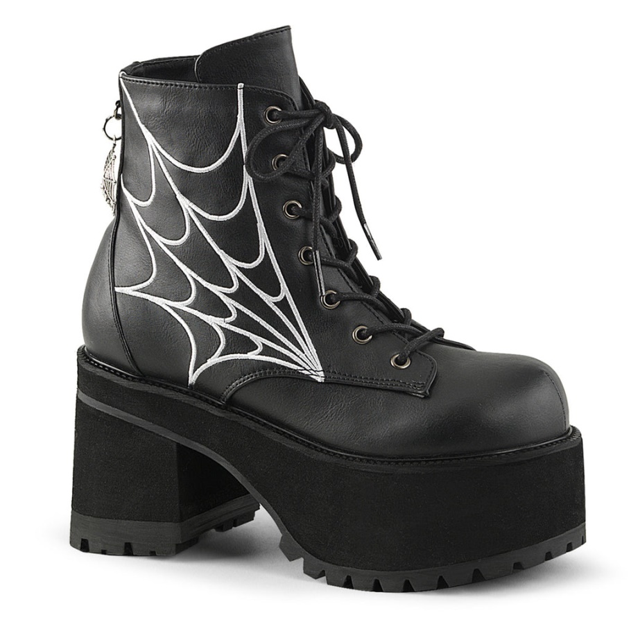 Ranger-105 Demonia Botas Cuero Vegano Negro