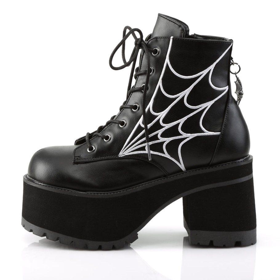 Ranger-105 Demonia Botas Cuero Vegano Negro