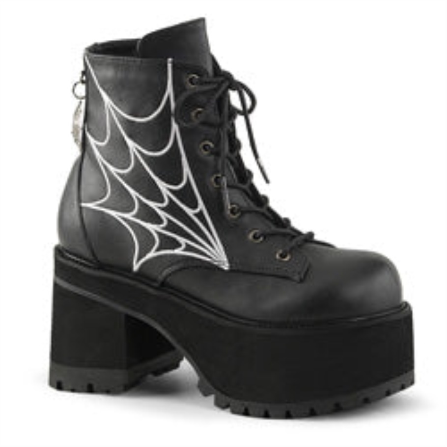 Ranger-105 Demonia Botas Cuero Vegano Negro