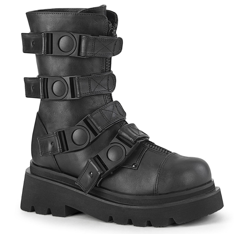 Renegade-55 Demonia Botas Cuero Vegano Negro