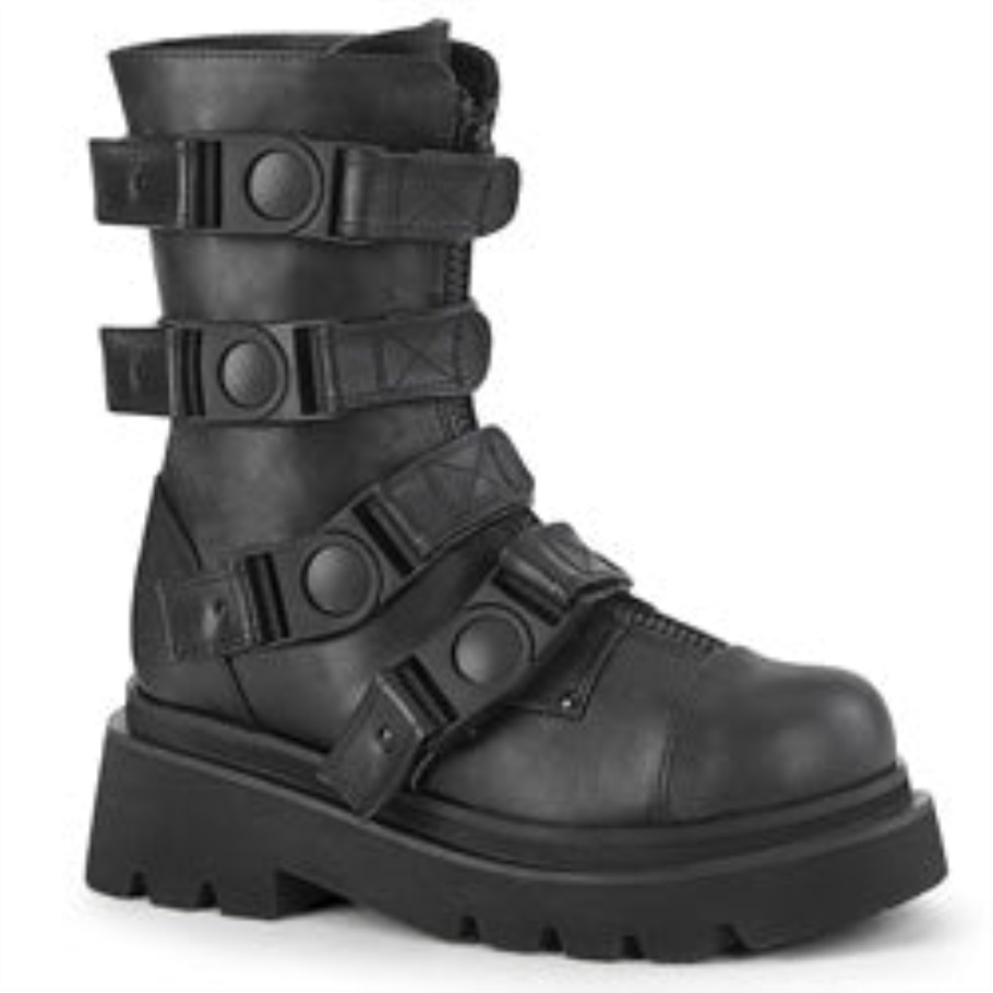 Renegade-55 Demonia Botas Cuero Vegano Negro