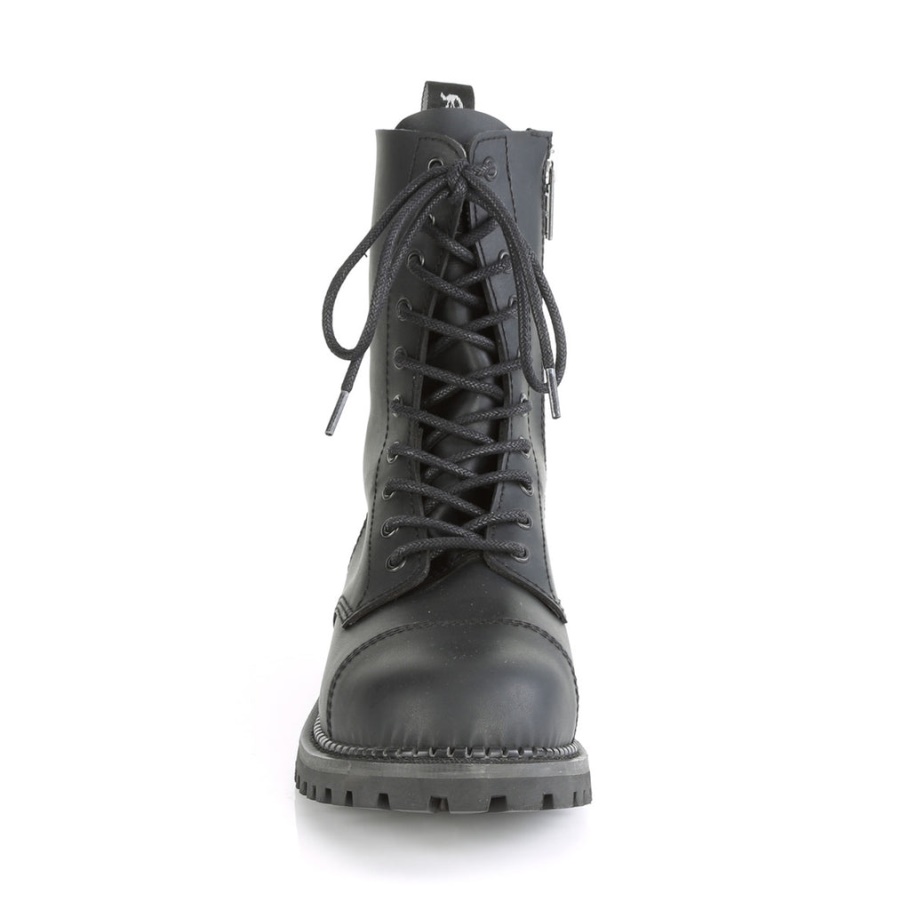 Riot-10 Demonia Botas Cuero Vegano Negro