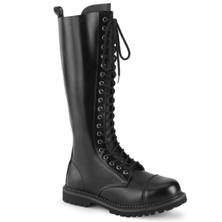 Botas Riot-20 Demonia Piel Negro