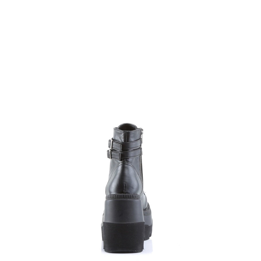 Shaker-52 Botas Demonia Negras De Cuero Vegano