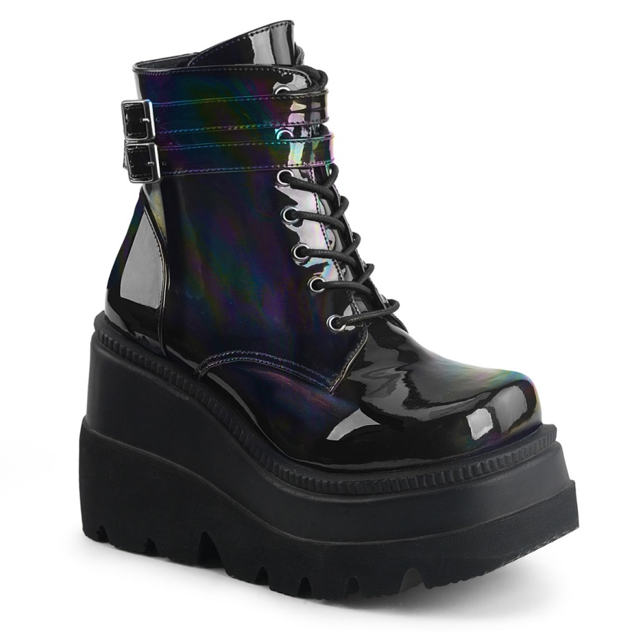 Shaker-52 Botas De Holograma Negro Demonio