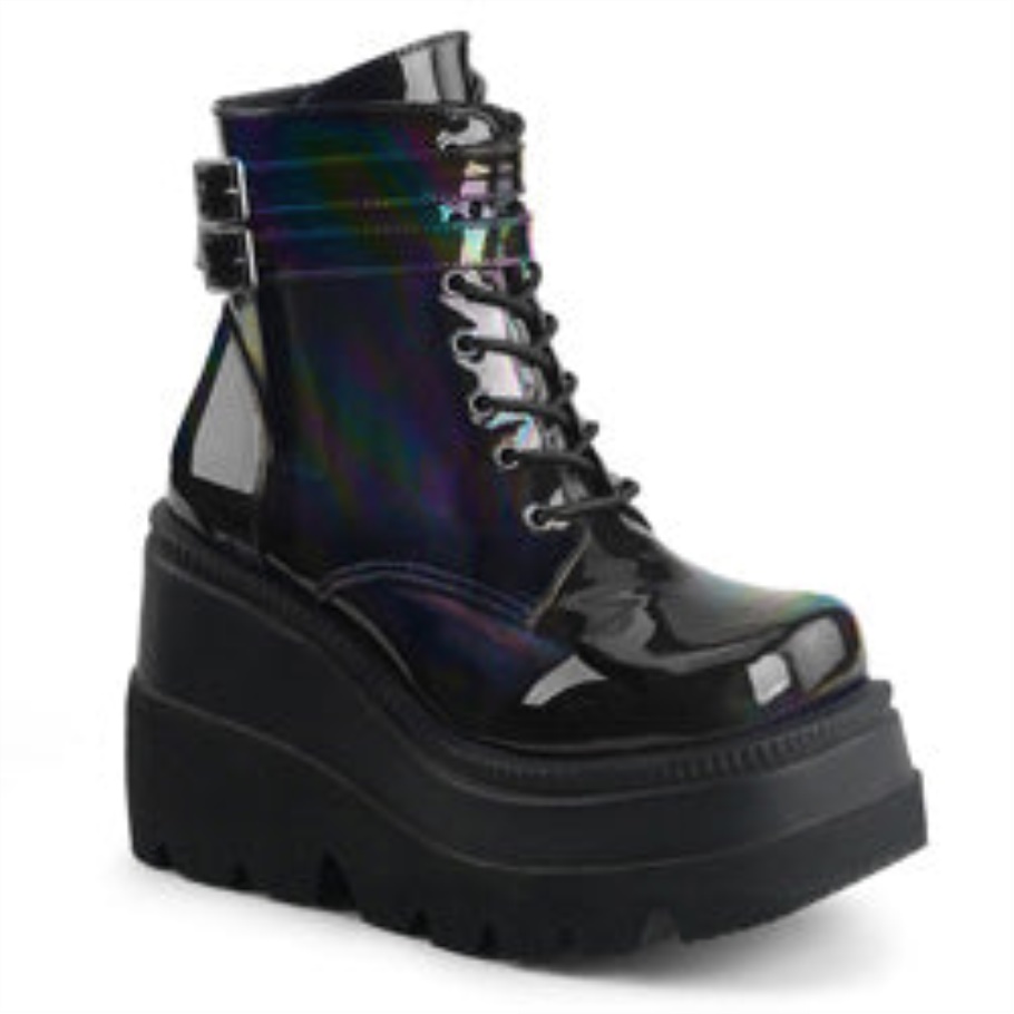 Shaker-52 Botas De Holograma Negro Demonio