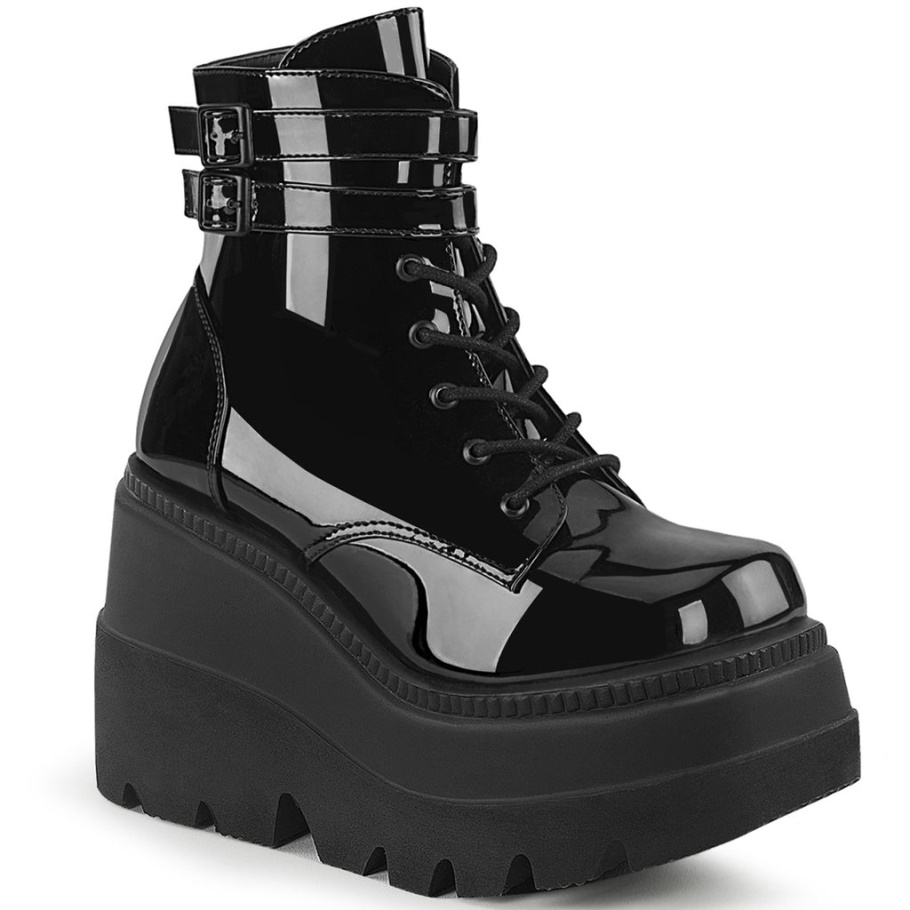 Shaker-52 Botas Demonia Charol Negro