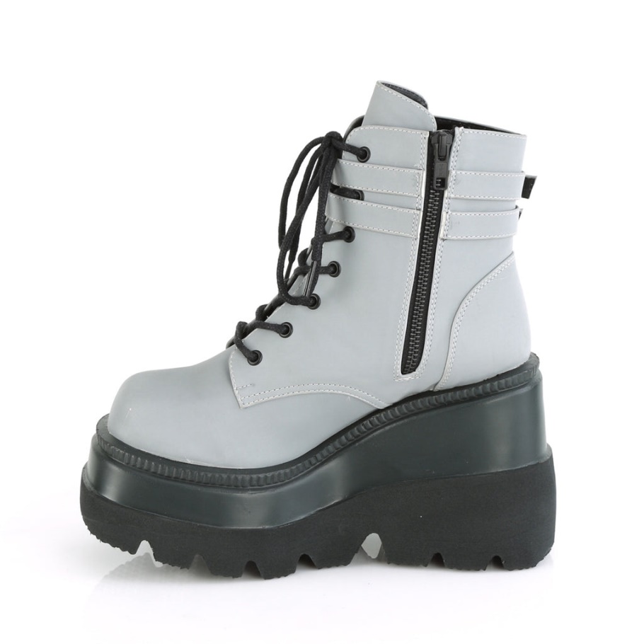 Shaker-52 Demonia Botas Grises Reflectantes