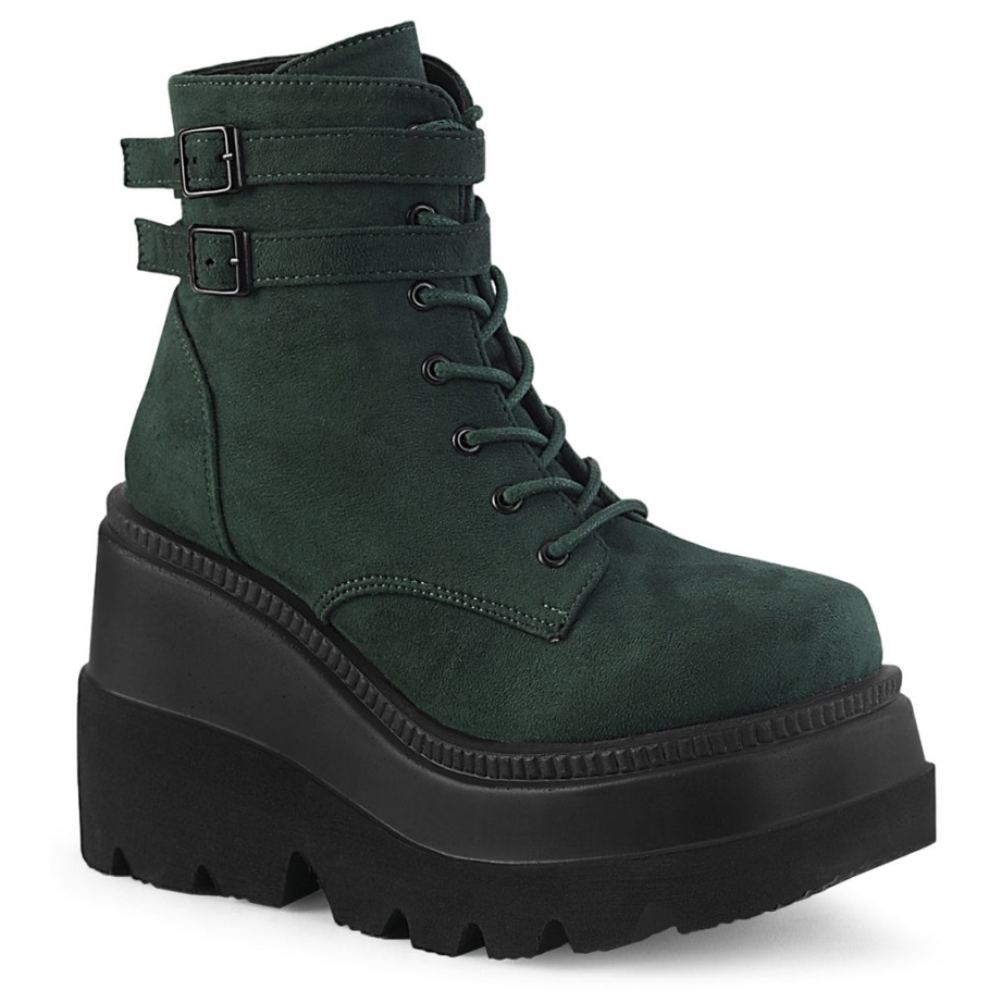 Shaker-52 Botas Demonia Ante Vegano Esmeralda