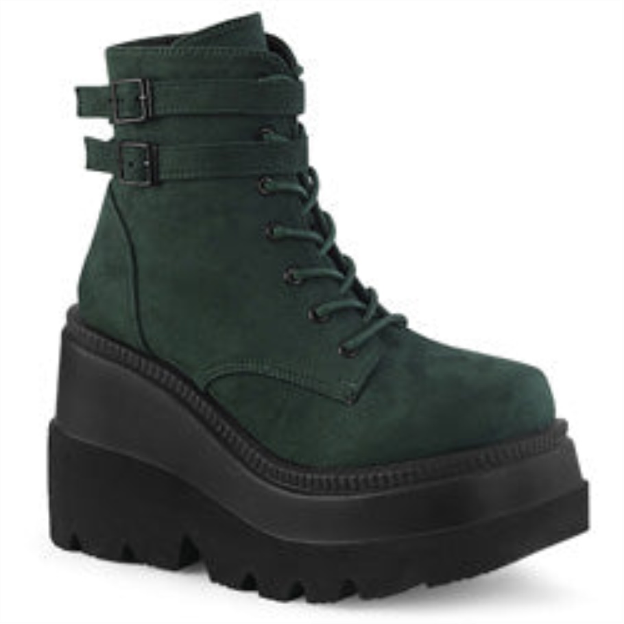 Shaker-52 Botas Demonia Ante Vegano Esmeralda