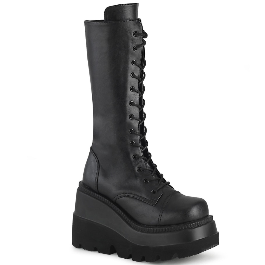 Shaker-72 Demonia Botas Cuero Vegano Negro