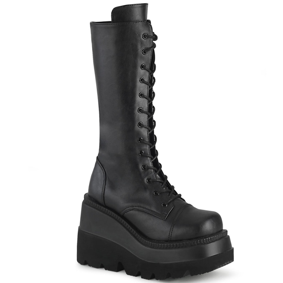 Shaker-72 Demonia Botas Cuero Vegano Negro