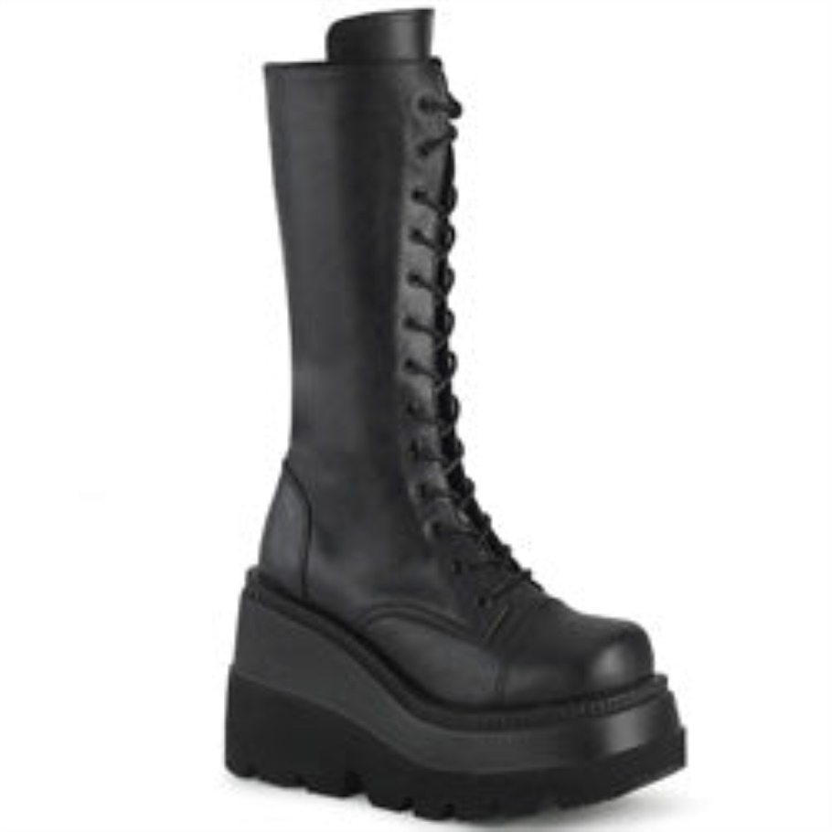 Shaker-72 Demonia Botas Cuero Vegano Negro