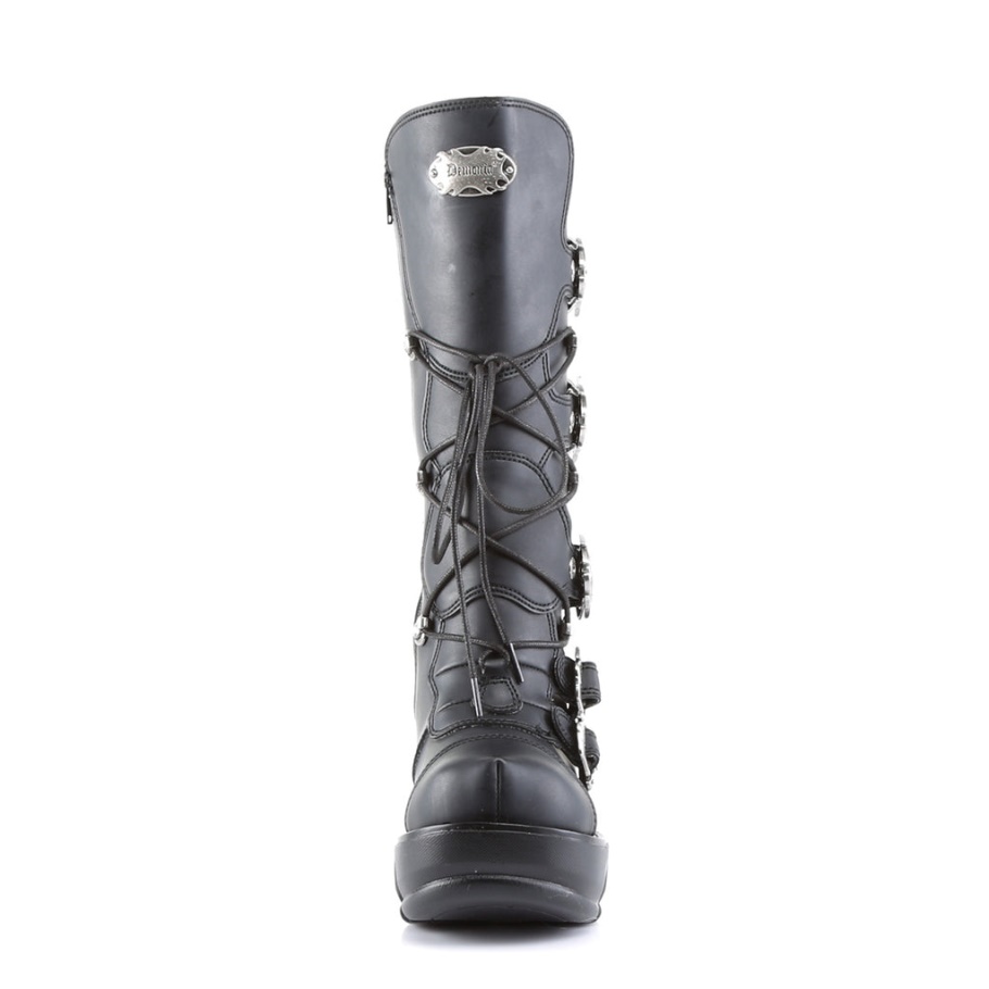 Sinister-203 Botas Demonia Cuero Vegano Negro