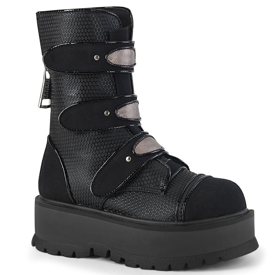 Slacker-101 Demonia Botas Cuero Vegano Negro-lona