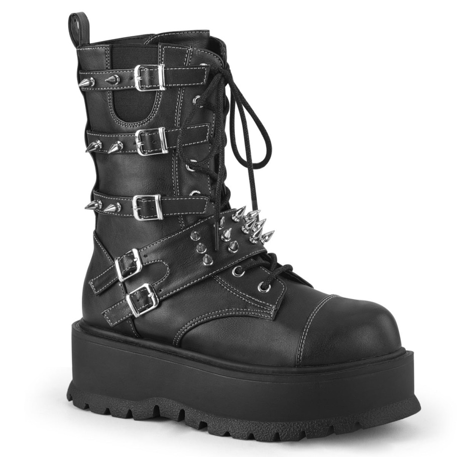 Slacker-165 Demonia Botas Cuero Vegano Negro