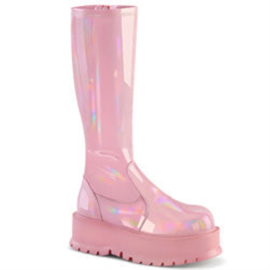 Slacker-200 Rosa Bebe Holo Charol Demonia Botas