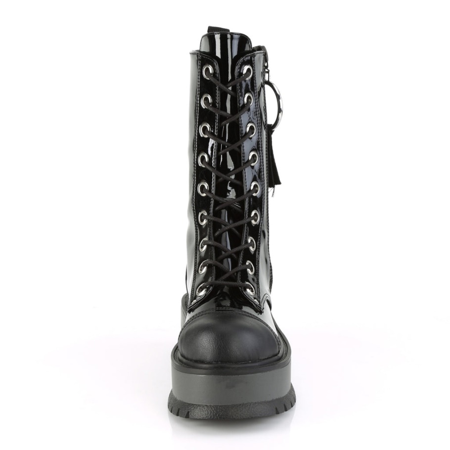 Slacker-220 Botas Demonia Negras De Piel Vegana