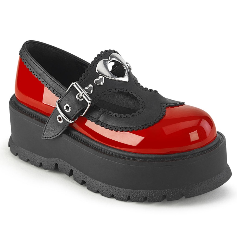 Slacker-23 Demonia Spain Cuero Vegano Rojo-negro