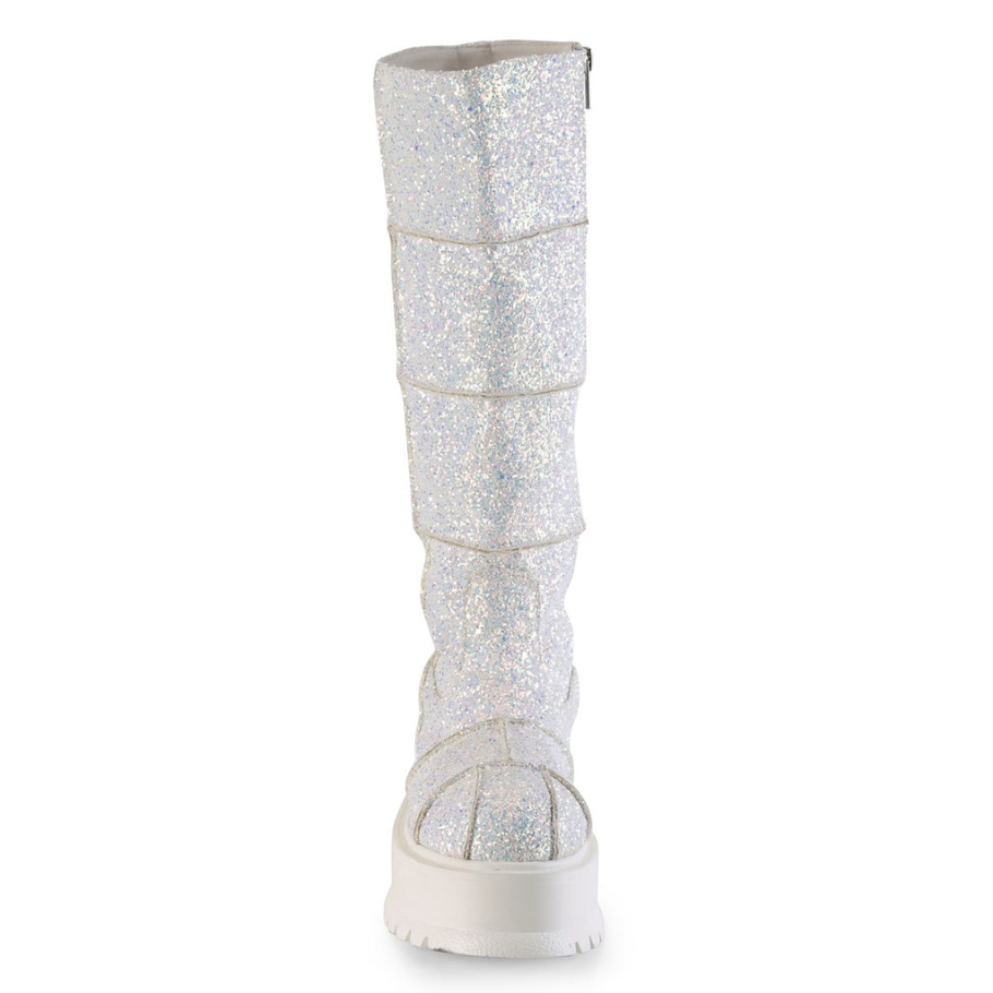 Slacker-230 Blanco Multi Glitter Demonia Botas