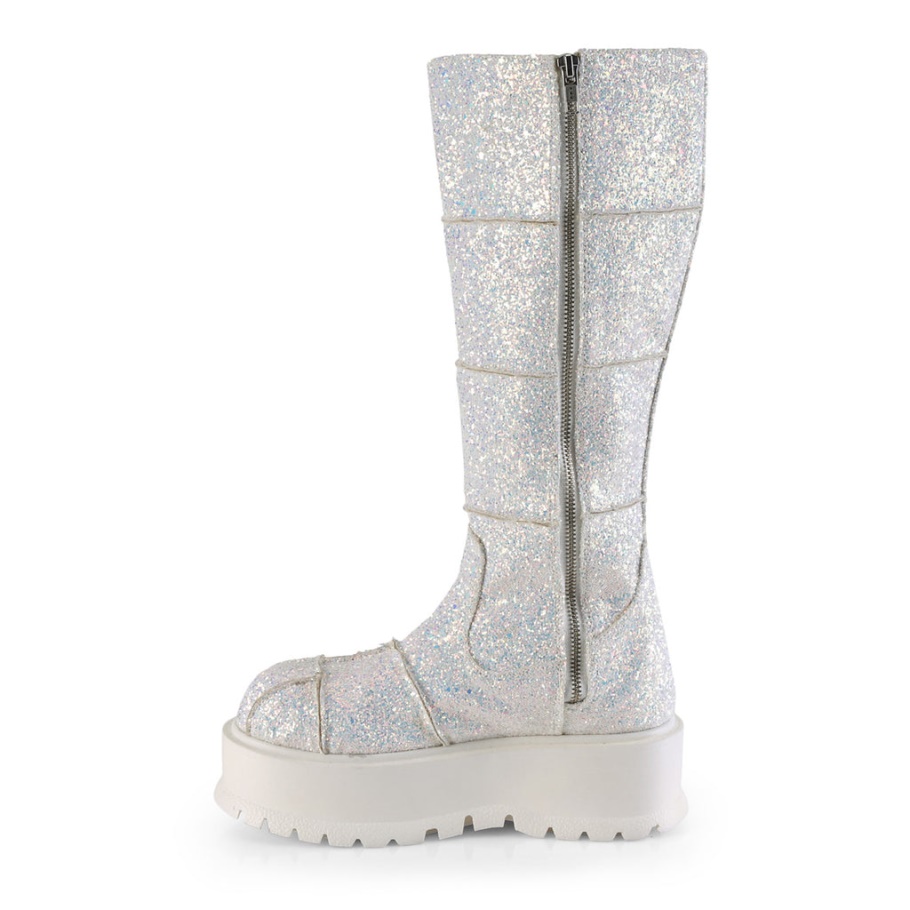 Slacker-230 Blanco Multi Glitter Demonia Botas