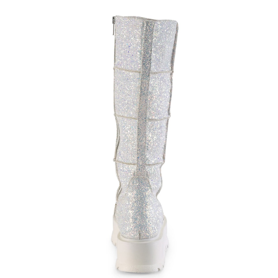 Slacker-230 Blanco Multi Glitter Demonia Botas