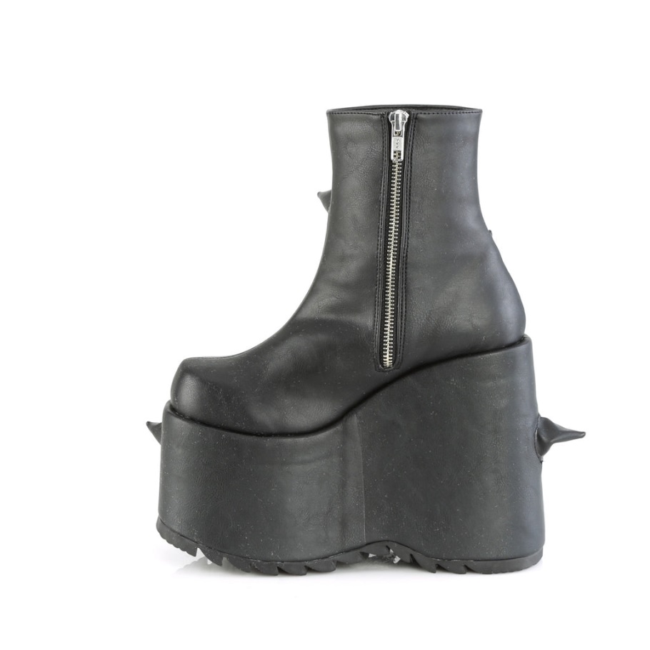 Slay-77 Botas Demonia Negras De Piel Vegana