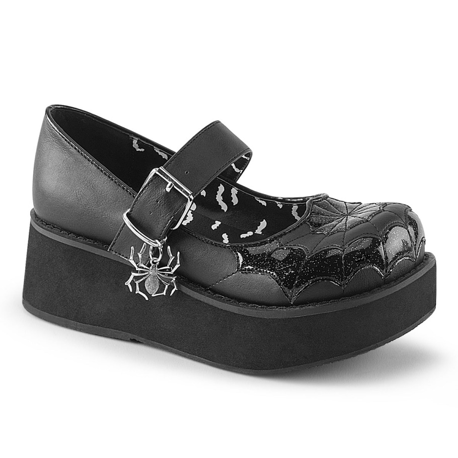 Sprite-05 Demonia España Cuero Vegano Negro-charol Negro