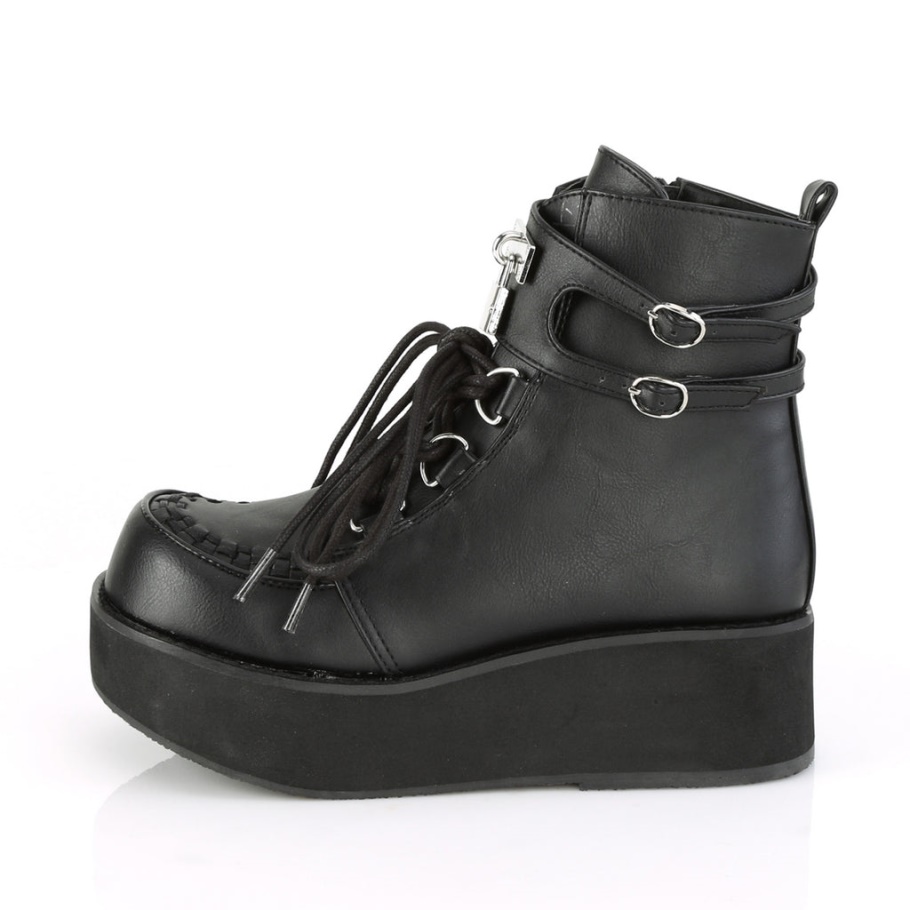 Sprite-70 Demonia Botas Cuero Vegano Negro