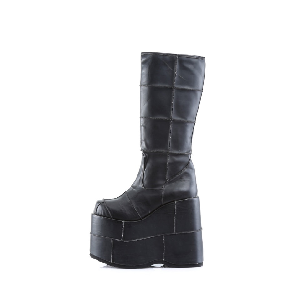 Stack-301 Demonia Botas Cuero Vegano Negro