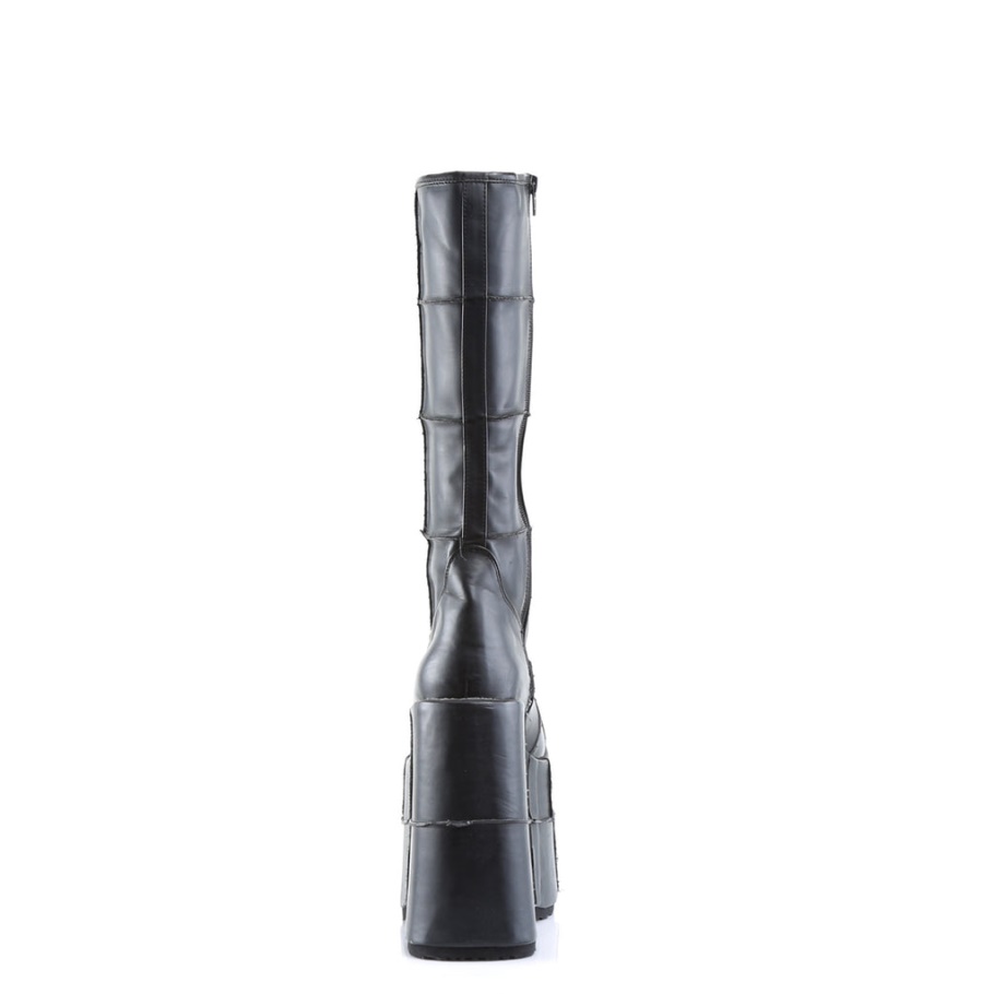 Stack-301 Demonia Botas Cuero Vegano Negro