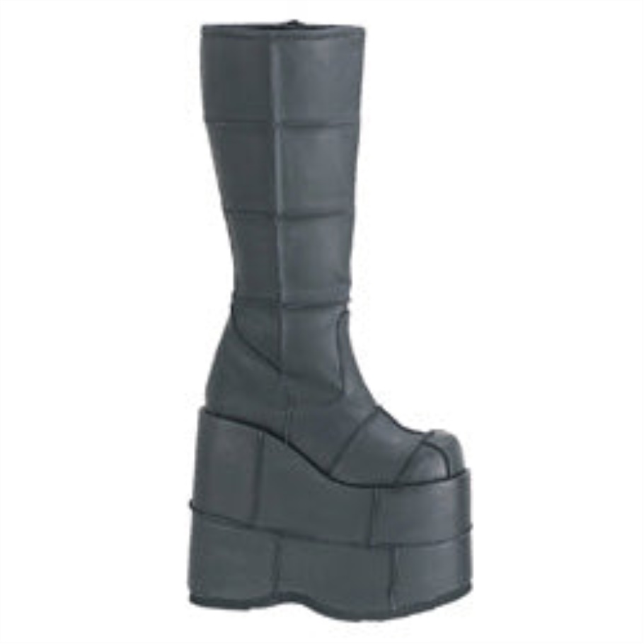 Stack-301 Demonia Botas Cuero Vegano Negro