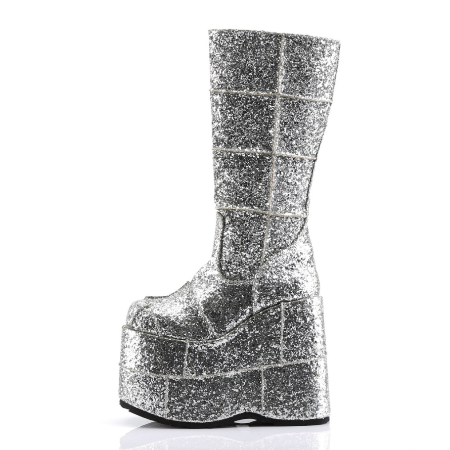 Stack-301g Demonia Botas Plata Gltr