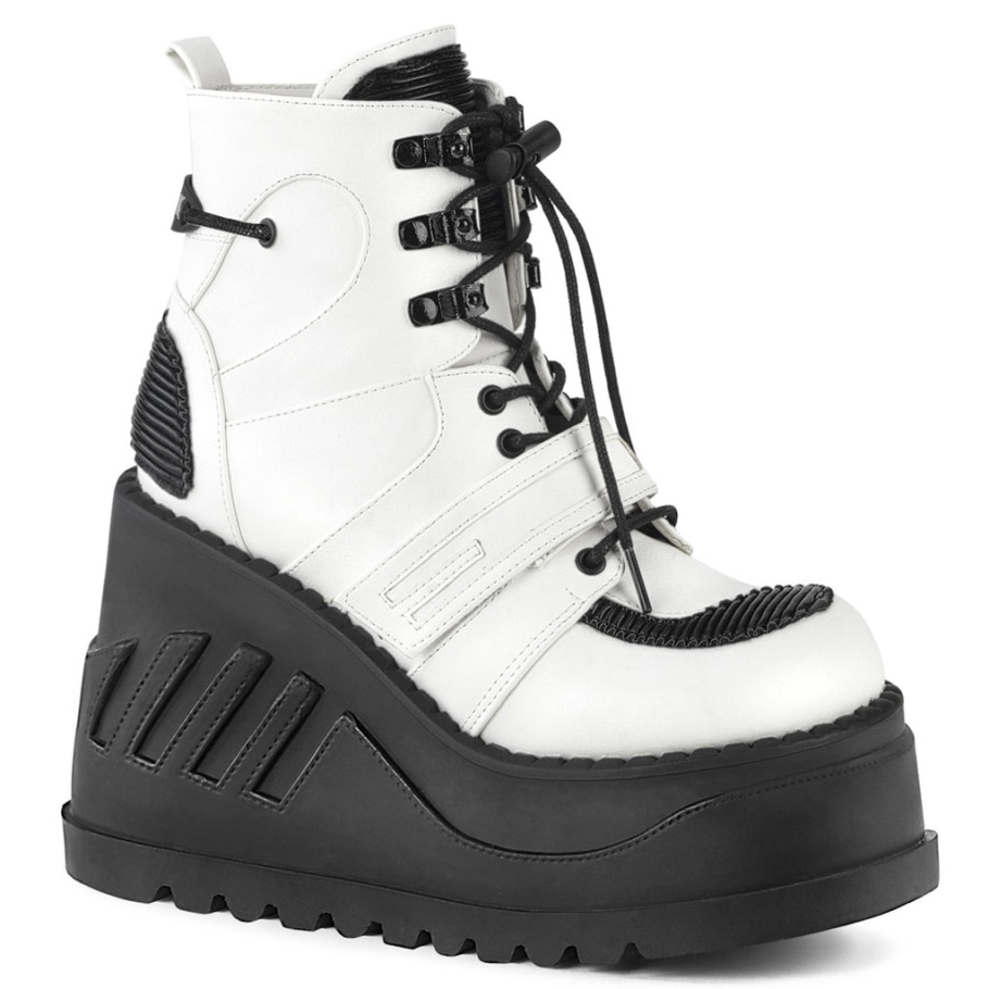 Stomp-13 Botas Demonia Piel Vegana Blanco