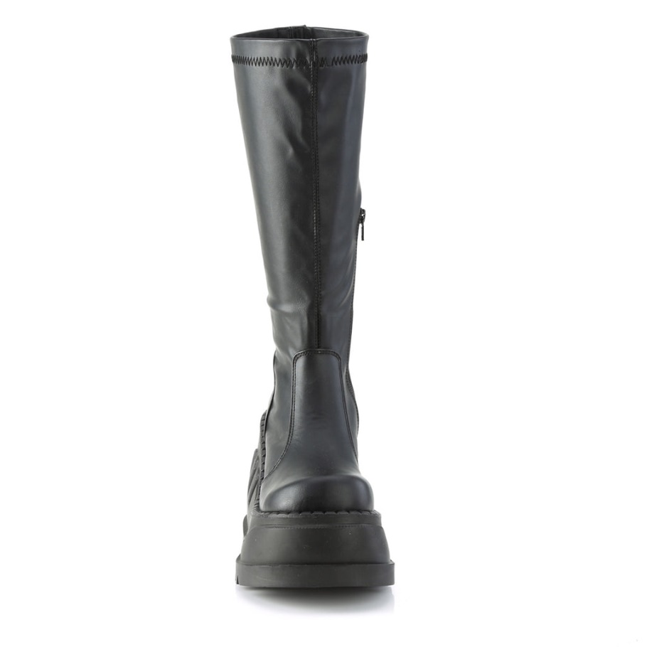 Stomp-200 Botas Demonia Cuero Vegano Stretch Negro