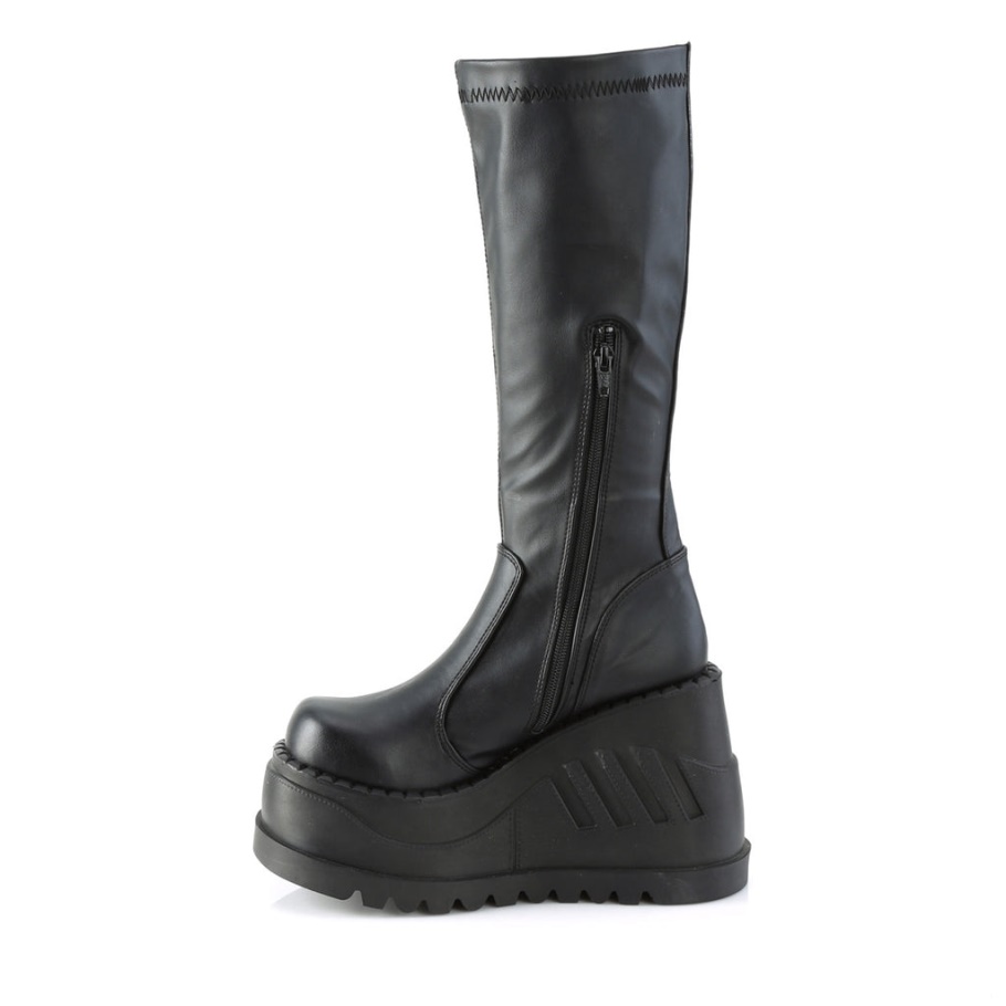 Stomp-200 Botas Demonia Cuero Vegano Stretch Negro