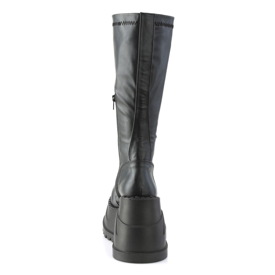 Stomp-200 Botas Demonia Cuero Vegano Stretch Negro