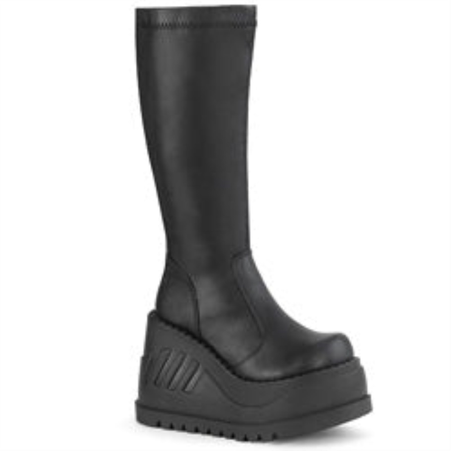Stomp-200 Botas Demonia Cuero Vegano Stretch Negro