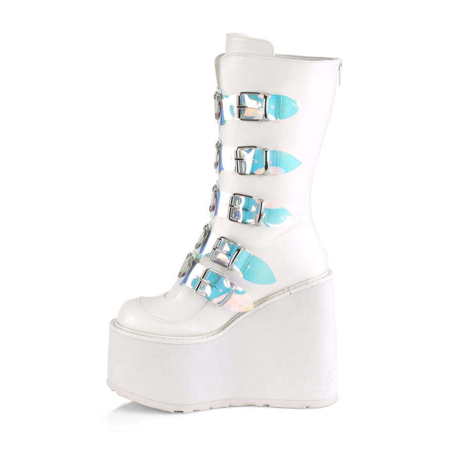 Swing-230 Botas Demonia Cuero Vegano Blanco
